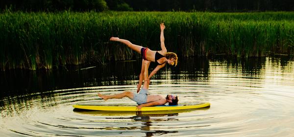 Mind Blowing Acro Yoga On A Glide Paddle Board