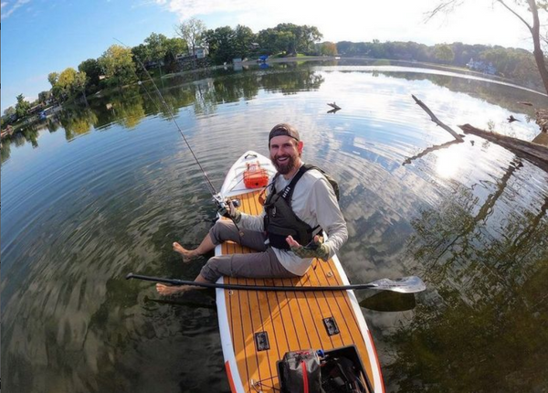 Fishing paddle board.