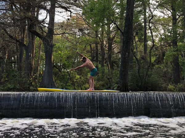 paddling a sup board