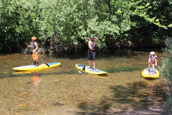 kids on paddle boards