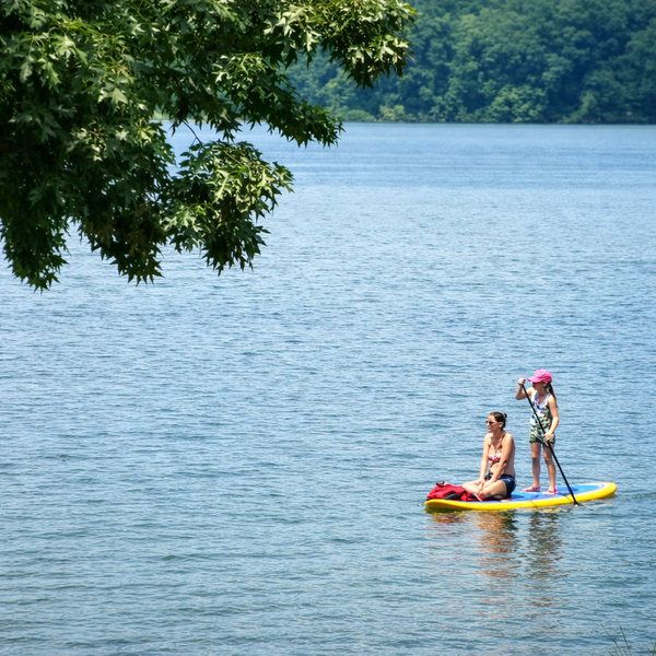 2 people on paddleboards
