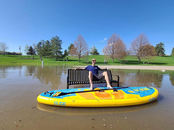 man with paddle board